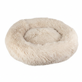 Beige fluffy donut hundekurv