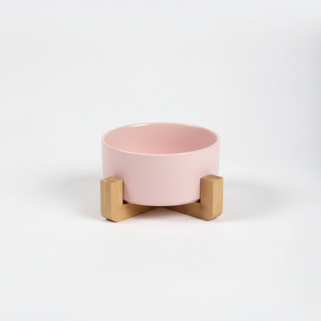 Single pink dog bowl
